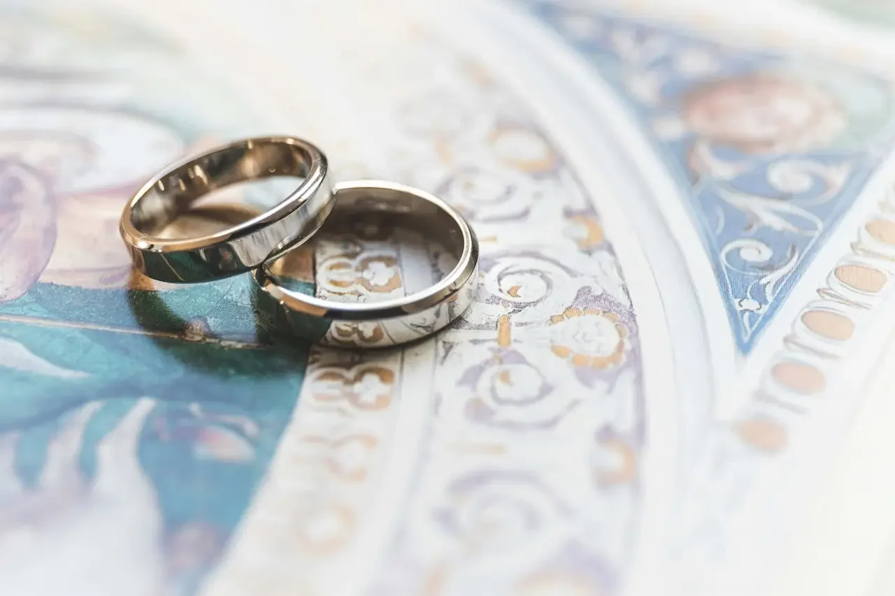 gold colored ring close up